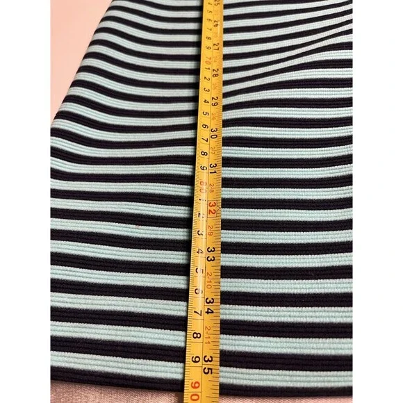 Lilly Pulitzer Charlene Navy Aqua Blue Stripes Dress Gold Buttons Sz M Jackie-O - Picture 9 of 16